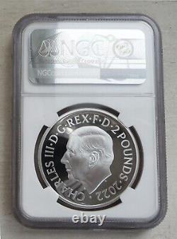2022 UK 2 Pound Queen Elizabeth II Memorial 1 oz Silver Proof Coin NGC PF70 Ucam