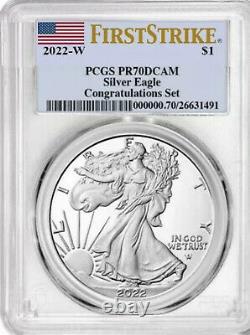 2022 W Proof $1 American Silver Eagle Congratulations Set PCGS PR70 FS