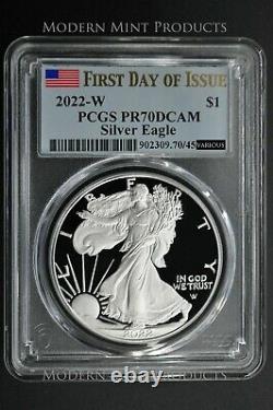 2022 W Proof American Silver Eagle PCGS First Day of Issue PR70DCAM FDOI In Hand