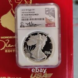 2022 W Proof Silver Eagle Ngc Pf70 Advance Releases Thomas Uram Signed Label
