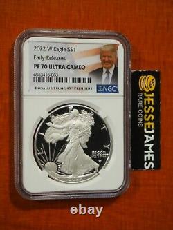 2022 W Proof Silver Eagle Ngc Pf70 Ultra Cameo Early Releases Donald Trump Label