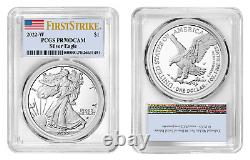 2022 W Proof Type 2 American Silver Eagle PCGS PR70 DCAM First Strike Flag
