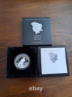 2023 $1 S Proof Silver Peace & Morgan Dollar With Box/coa 2 Coin Set 23xl 23xf