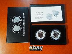 2023 $1 S Reverse Proof Silver Peace & Morgan Dollar With Box/coa 2 Coin Set