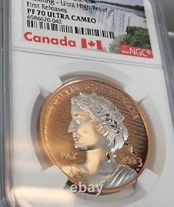 2023 1oz Canada Peace Dollar Rose Gilt Pulsating UHR NGC PF 70 UC First Release