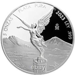 2023 5 Oz Silver MEXICAN LIBERTAD Proof Coin 2000 Pieces Minted