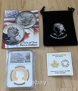 2023 Canada Peace Dollar 1oz Silver Proof Rose PF70 NGC FDOI First Day Issue COA