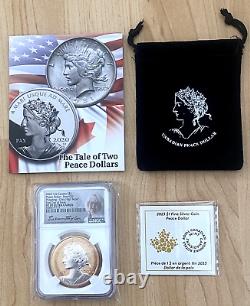 2023 Canada Pulsating Peace Dollar 1 oz Silver Proof FDOI First Day Issue PF70