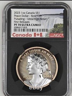 2023 Canada Pulsating Peace Dollar 1oz Silver Proof UHR First Release BC FR PF70