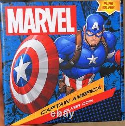 2023 Captain America Marvel 1 oz Silver Coin New Zealand Mint