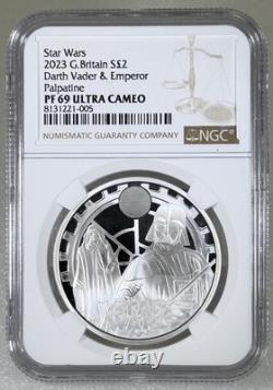 2023 Darth Vader & Emperor Palpatine Star Wars 1oz Silver Proof Ngc Pf69 Ucam