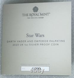 2023 Darth Vader & Emperor Palpatine Star Wars 1oz Silver Proof Ngc Pf69 Ucam