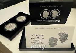 2023 Morgan and Peace Silver Dollar Two-Coin Reverse Proof Set US Mint Box & COA