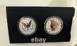 2023 Morgan and Peace Silver Dollar Two-Coin Reverse Proof Set US Mint Box & COA