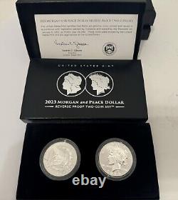 2023 Morgan and Peace Silver Dollar Two-Coin Reverse Proof Set US Mint Box & COA