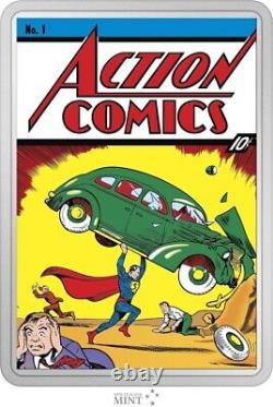 2023 Niue DC Action Comics #1 COMIX 2 oz Silver Colorized Proof Coin MInted 1000