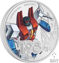 2023 Niue Hasbro Transformers Starscream 1oz Silver Colorized Proof Coin