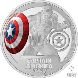 2023 Niue Marvel Captain America 3oz Silver Colored Proof Coin