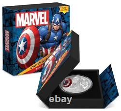 2023 Niue Marvel Captain America 3oz Silver Colored Proof Coin