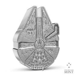 2023 Niue Star Wars Millennium Falcon Shaped 2 oz Silver Coin Mintage of 2000