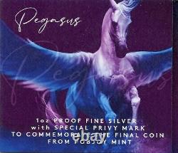 2023 Pegasus 1 Oz Silver Proof Coin Pobjoy Mint Farewell Virgin Islands JP645