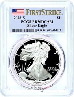 2023 S $1 Proof Silver Eagle PCGS PR70 DCAM First Strike Flag Label