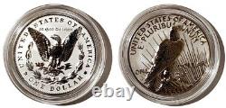 2023-S 2x1 Oz Silver Reverse Proof MORGAN N PEACE DOLLAR 2 Coins Set
