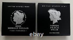 2023 S Morgan And Peace Dollar Silver Proof 2 Coin Set 23xl 23xf OGP COA