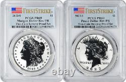 2023-S Morgan and Peace Silver Dollar 2-Coin Reverse Proof Set PR69 FS PCGS