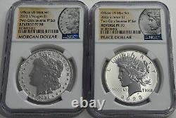 2023 S Ngc Reverse Proof Pf70 Silver Morgan And Peace Two Coin Dollar Set