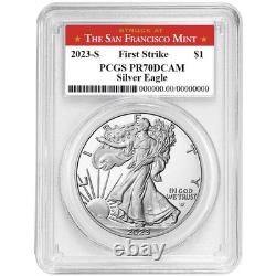 2023-S Proof $1 American Silver Eagle PCGS PR70DCAM FS San Francisco Label