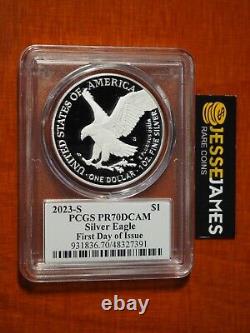 2023 S Proof Silver Eagle Pcgs Pr70 Dcam First Day Issue Paul Balan Signed Flag