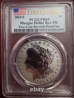 2023 S Reverse Proof Silver Peace & Morgan Dollar Pcgs Pr69 First Strike