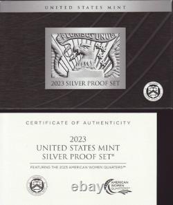 2023 UNITED STATES SILVER PROOF SET 10 coins COMPLETE Box & COA