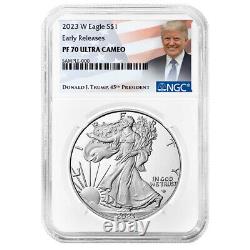 2023-W Proof $1 American Silver Eagle NGC PF70UC ER Trump Label