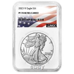 2023-W Proof $1 American Silver Eagle NGC PF70UC Flag Label