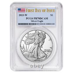 2023-W Proof $1 American Silver Eagle PCGS PR70DCAM FDOI Flag Label