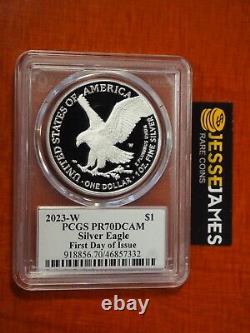 2023 W Proof Silver Eagle Pcgs Pr70 Dcam First Day Issue Paul Balan Signed Flag