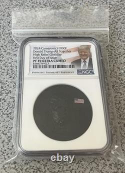 2024 Cameroon 2000F 2oz Silver Proof Obsidian Donald Trump NGC PF70 UCAM FDOI