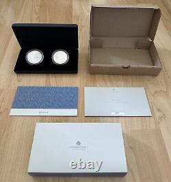 2024 Great Britain BRITANNIA 2x 1 oz Silver Proof Reverse Frosted OGP 2-COIN SET