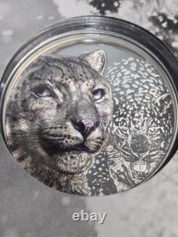 2024 Mongolia Wild Mongolia Snow Leopard 1 oz Silver Proof Coin
