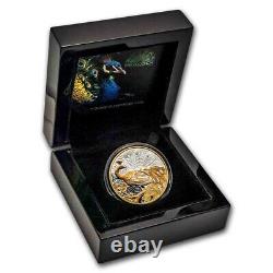 2024 Niue 1 oz Silver Proof Peacock Gold Gilded