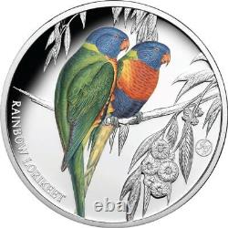 2024 Niue Rainbow Lorikeet John Gould Birds of Australia 1oz 999 Silver Proof