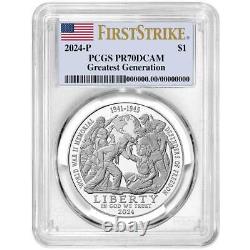 2024-P Proof $1 Greatest Generation Silver Commemorative PCGS PR70D