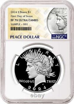 2024 Peace proof silver dollar ngc pf 70 uc first day of issue peace Presale