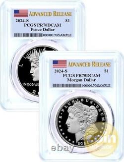 2024 S $1 Proof Morgan & Peace Dollar 2 Coin Set PCGS PR70 DCAM Advanced Release