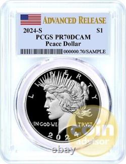 2024 S $1 Proof Morgan & Peace Dollar 2 Coin Set PCGS PR70 DCAM Advanced Release