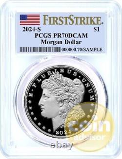 2024 S $1 Proof Morgan & Peace Dollar 2 Coin Set PCGS PR70 DCAM First Strike