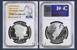 ^2024-S $1 Proof Morgan Peace Silver $1 NGC PF70 ER UC, PIC IS ACTUAL COINS