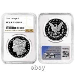 2024-S $1 Proof Morgan and Peace Silver Dollar 2pc Set NGC PF70UC Brown Label